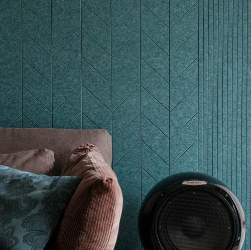 Produkt: Panel akustyczny, Frez: Jodełka, Kolor: Basilico