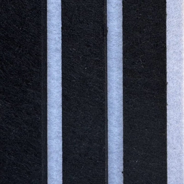 Produkt: Próbka lamele akustyczne, Podkład: Ciment. Lamel: Black