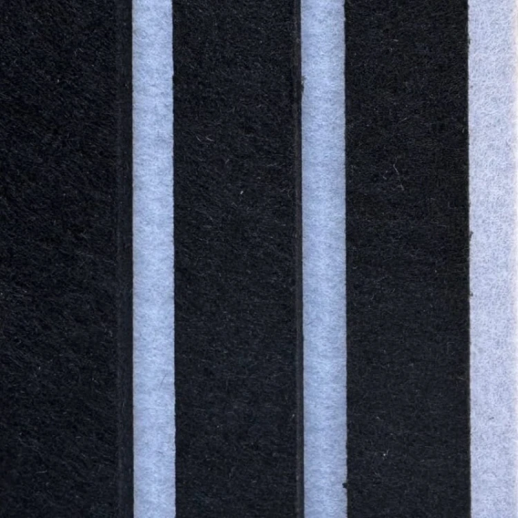Produkt: Próbka lamele akustyczne, Podkład: Ciment. Lamel: Black