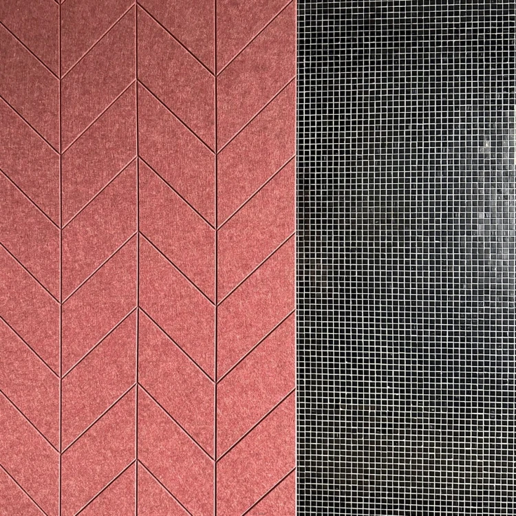 Produkt: Panel akustyczny, Frez: Jodełka, Kolor: Brownrose