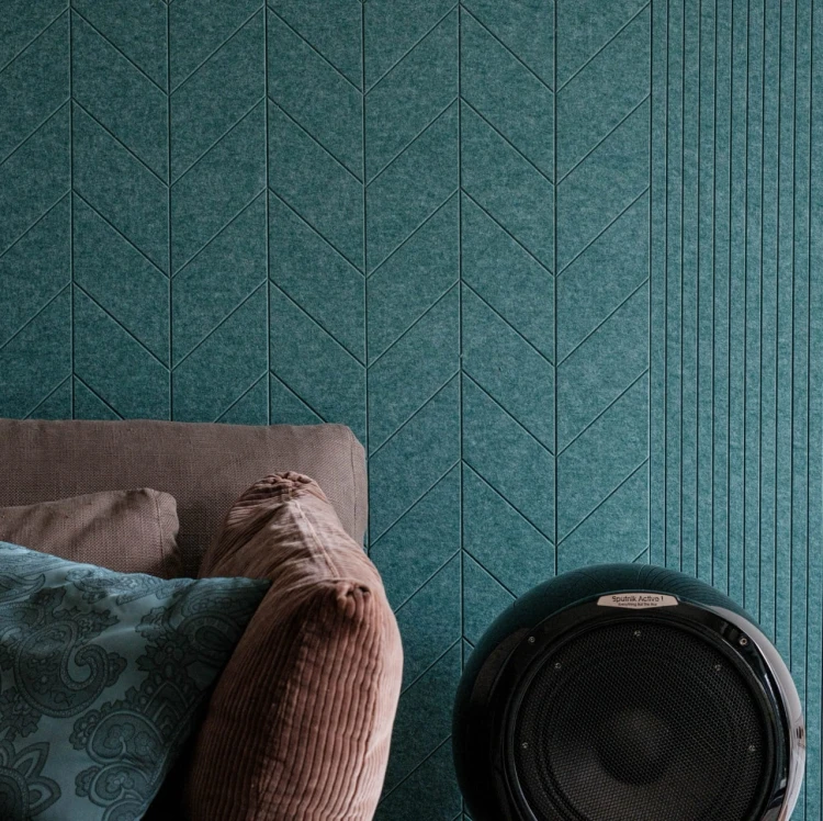 Produkt: Panel akustyczny, Frez: Jodełka, Kolor: Basilico